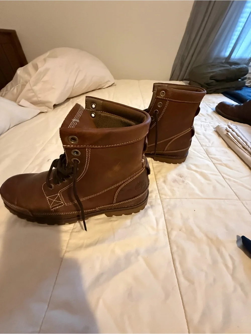Timberland Brown Leather Lace-Up Work Boots